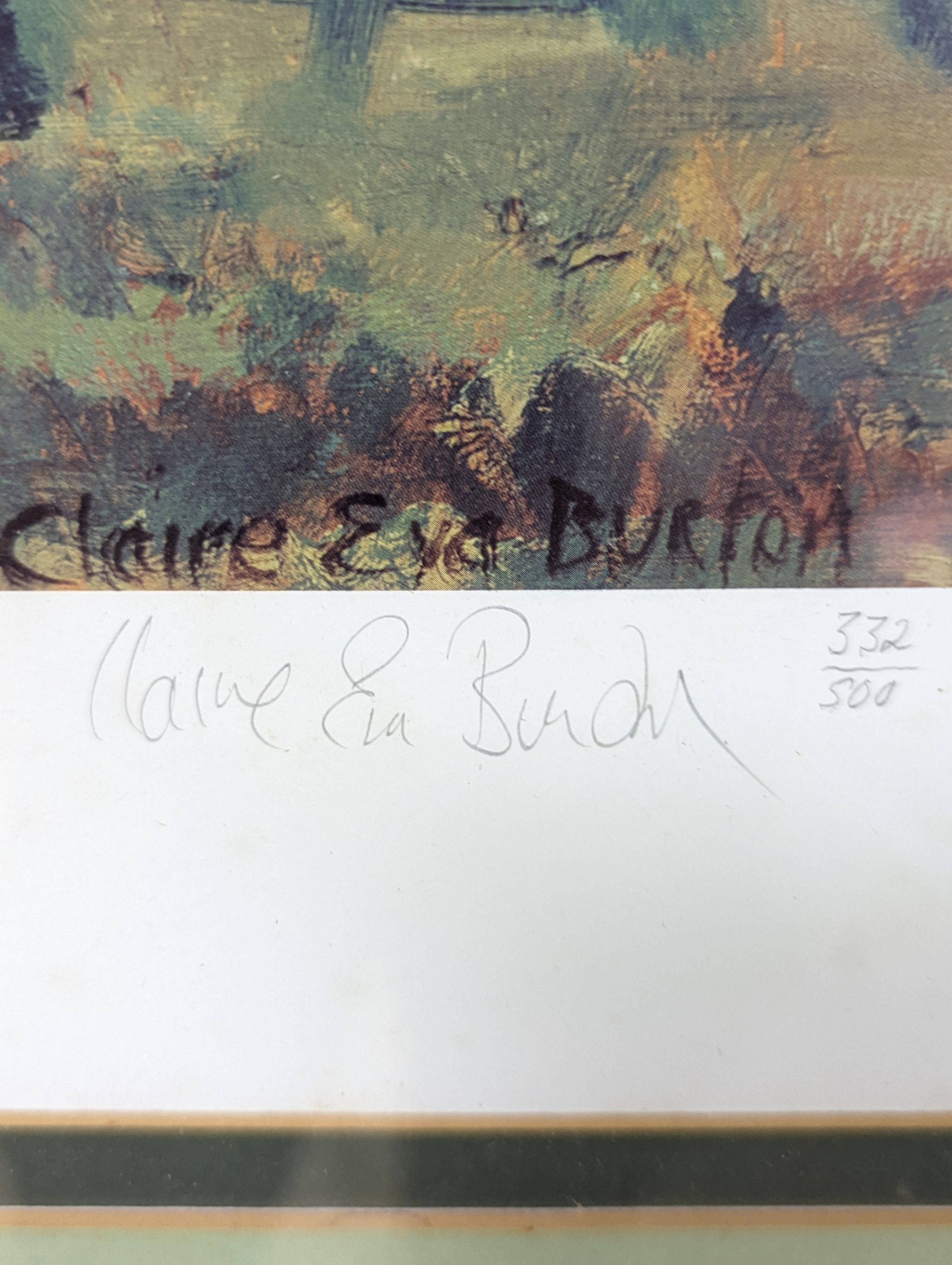 Claire Eva Burton, limited edition print, Desert Orchid, signed in pencil, 332/500, 43 x 43cm